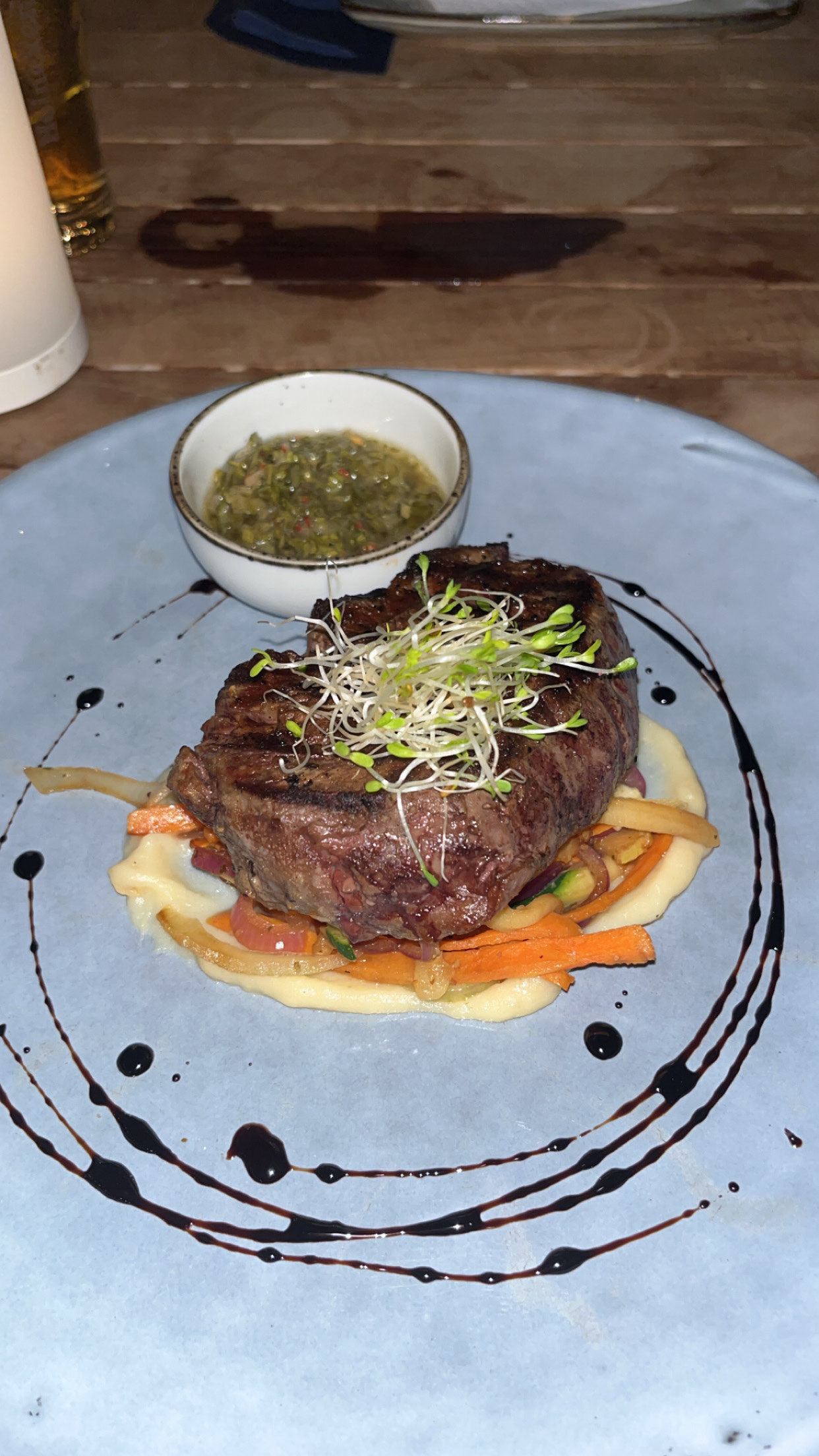 Malse steak in Bonaire restaurant